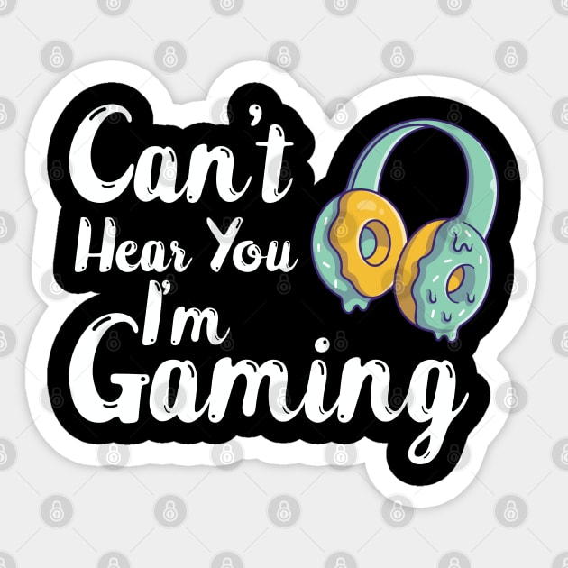 funny can't hear you I'm gaming donut headphone Sticker by yalp.play